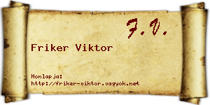 Friker Viktor névjegykártya